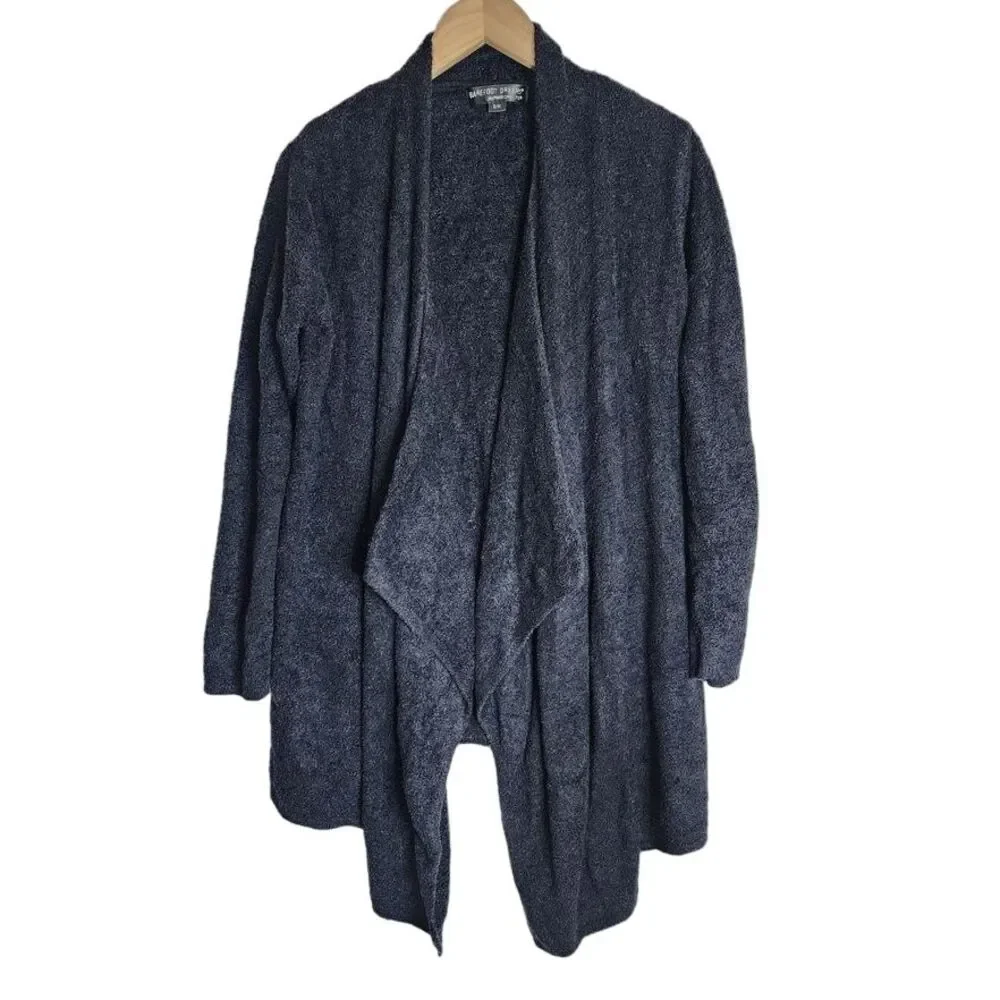 Barefoot Dreams Cardigan Sweater Women's S / M Bamboo Chic Lite Soft Black